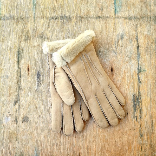 Gala Gloves kailinės verstos ėriuko odos pirštinės VANILLA